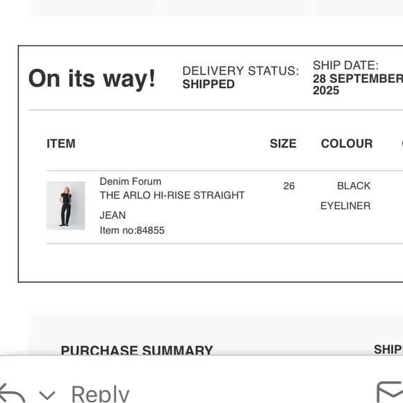 Aritzia Denim Forum Arlo Jeans size 26 Black Eyeliner - Picture 10 of 10